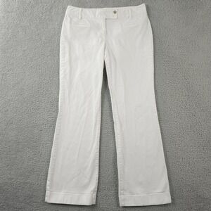 Ann Taylor LOFT Jeans Womens 8 White Flare Leg Mid Rise Stretch Denim 32x31